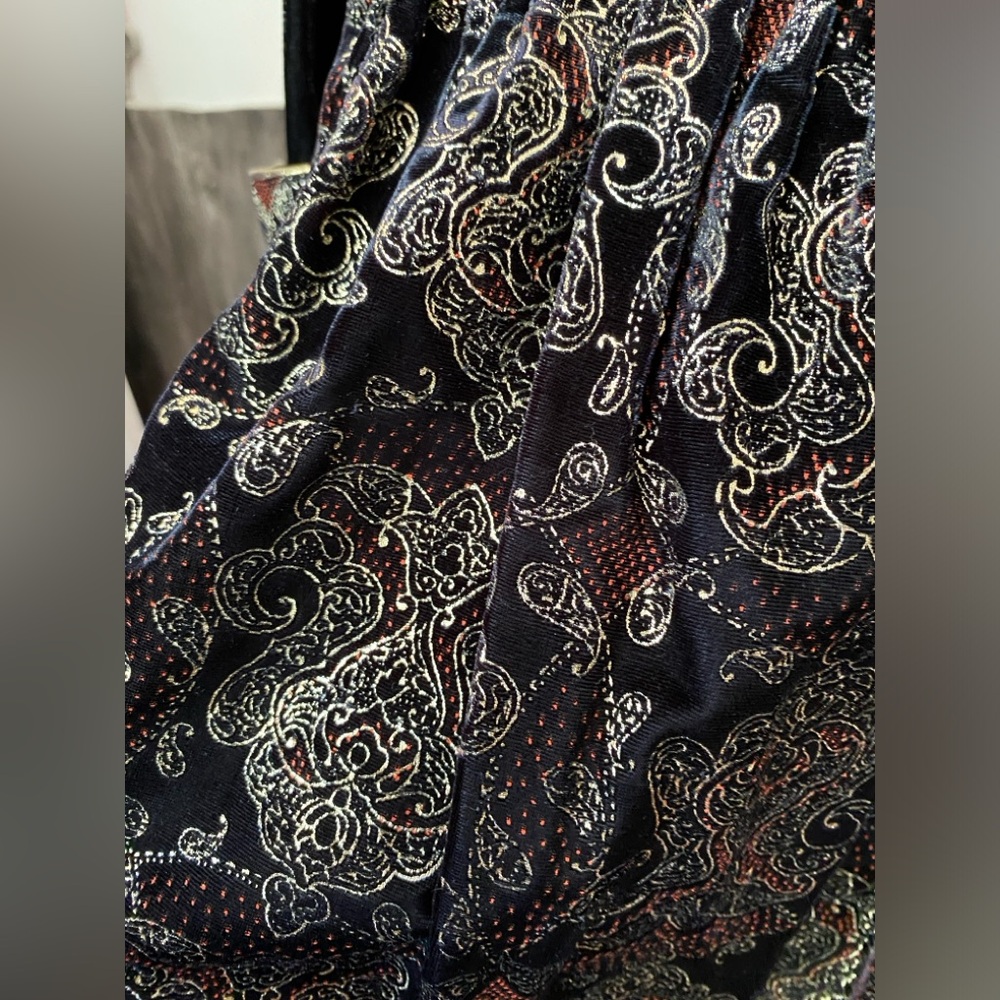 ❌SOLD❌VINTAGE 80’S SCOTT MCCLINTOCK BLACK VELVET BROCADE DRESS OFF SHOULDER - Picture 4 of 10